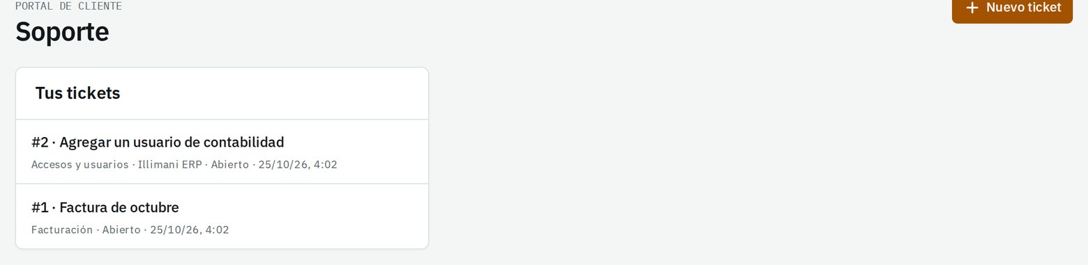 Los tickets de soporte en el portal del cliente
